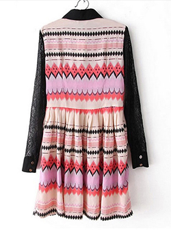 Chevron Dress - Long Sleeved / Multiple Zigzags